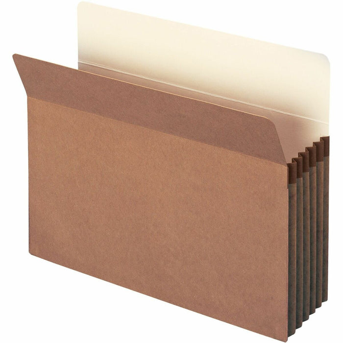 Smead Straight Tab Cut Letter Recycled File Pocket - 8 1/2" (215.90 mm) x 11" (279.40 mm) - 5 1/4" (133.35 mm) Expansion - Redrope - Tear Proof Gusset - 100% Recycled - 1 Each