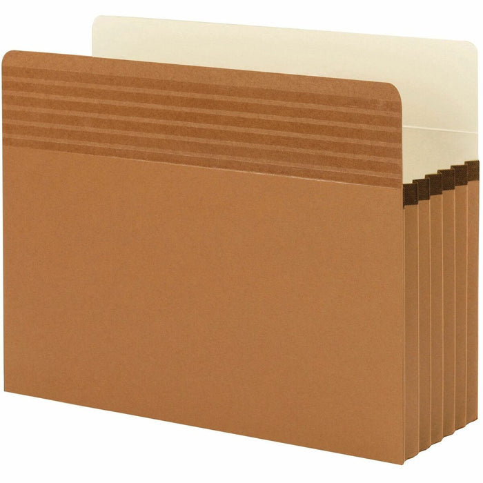 Smead Easy Grip Straight Tab Cut Letter Recycled File Pocket - 8 1/2" (215.90 mm) x 11" (279.40 mm) - 5 1/4" (133.35 mm) Expansion - Redrope - Tear Proof, Tear Resistant, Reinforced Gusset - 30% Recycled - 1 Each