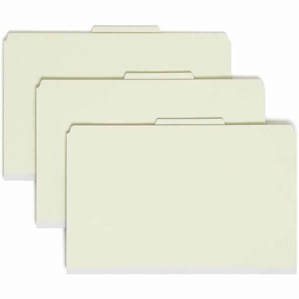 Smead SafeSHIELD 2/5 Tab Cut Legal Recycled Classification Folder - 8 1/2" (215.90 mm) x 14" (355.60 mm) - 3" (76.20 mm) Expansion - 2 x 2S Fastener - 2" (50.80 mm) Fastener Capacity - Top Tab Location - Right of Center Tab Position - 3 Divider - 25 pt. (