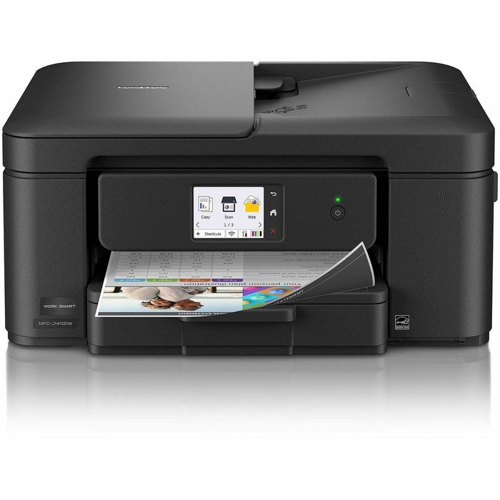 Brother Work Smart MFC-J1410DW Wired & Wireless Inkjet Multifunction Printer - Color - Black - Copier/Printer/Scanner - 16 ppm Mono/9 ppm Color Print - 1200 x 6000 dpi Print - Automatic Duplex Print - Up to 2500 Pages Monthly - ADF Scanner - 1200 x 600 dp