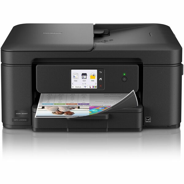 Brother Work Smart MFC-J1410DW Wired & Wireless Inkjet Multifunction Printer - Color - Copier/Printer/Scanner - 16 ppm Mono/9 ppm Color Print - 1200 x 6000 dpi Print - Automatic Duplex Print - Up to 2500 Pages Monthly - ADF Scanner - 1200 x 600 dpi Optica