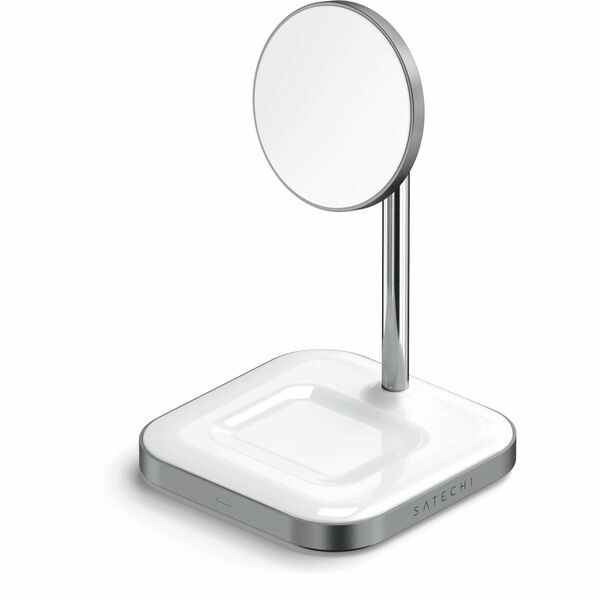 Satechi Aluminum 2-in-1 Magnetic Wireless Charging Stand - For iPhone, AirPod - Input connectors: USB - Magnetic, LED Indicator, Non-slip Base, Adjustable Angle