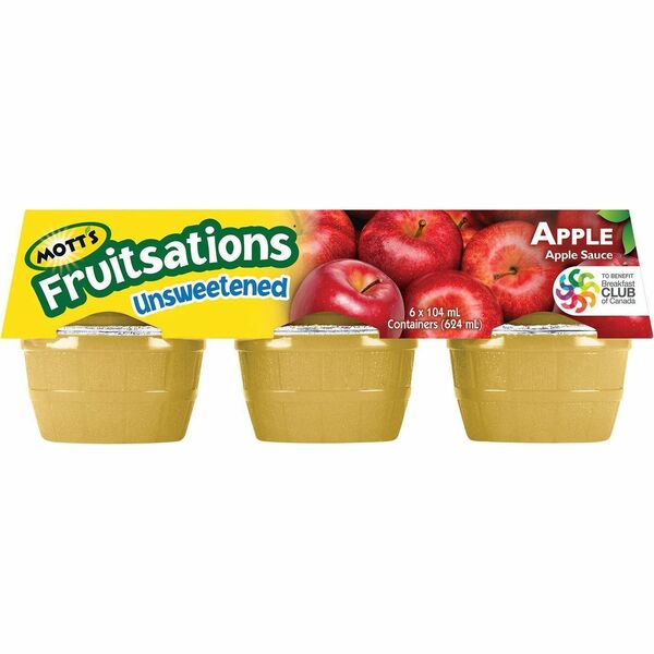 Mott's Fruitsations Unsweetened Apple Sauce - Apple - 104 mL - 6 / Each