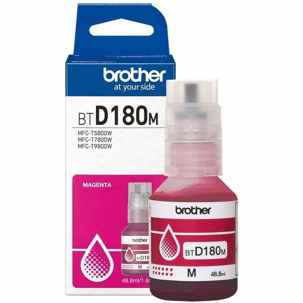 Brother Genuine BTD180M High Yield Magenta Ink Bottle - Inkjet - Magenta - 5000 Pages Magenta - 48.8 mL - High Yield