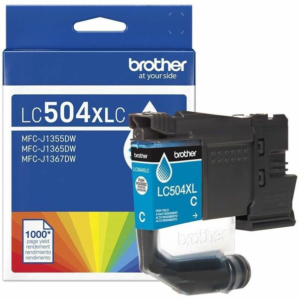 Brother LC504XLC Original High Yield Inkjet Ink Cartridge - Cyan Pack - 1,000 pages