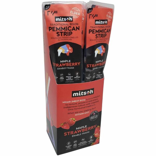 Mitsoh Pemmican Strips - Limited Edition Maple Strawberry - Gluten-free, Soy-free - Maple, Strawberry - 1 Each