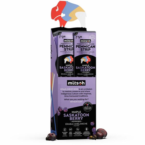 Mitsoh Pemmican Strips - Maple Saskatoon Berry - Gluten-free, Soy-free - Maple, Saskatoon Berry - 1 Each