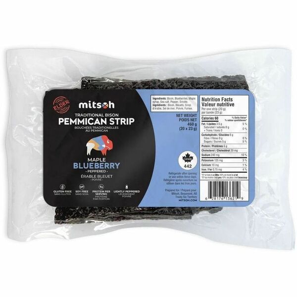 Mitsoh Pemmican Strips - Maple Blueberry - Gluten-free, Soy-free - Maple, Blueberry - 1 Each