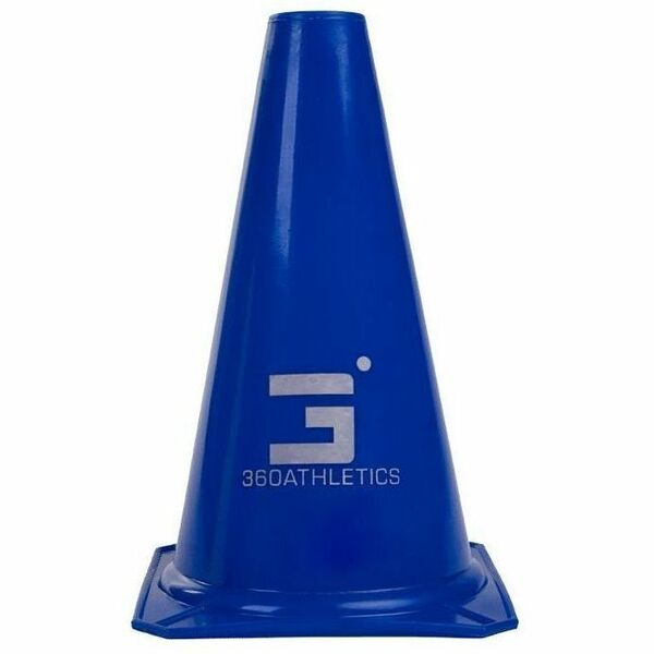 360 Athletics 9" Vinyl Cone - 5.50" (139.70 mm) Width x 9" (228.60 mm) Height x 5.50" (139.70 mm) Depth - Cone Shape - UV Protected - Training - Vinyl - Blue - 1 Each