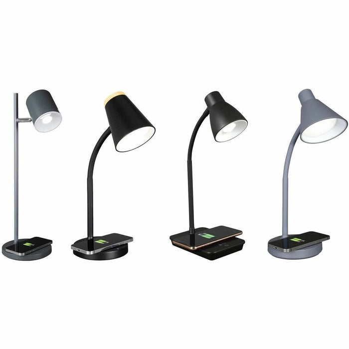 OttLite LED Desk Lamp with Wireless Charging Station - LED Bulb - Wireless Charging, ClearSun LED, Adjustable Neck, Touch Sensitive Control Panel, Dimmable, Adjustable Height - for Desk
