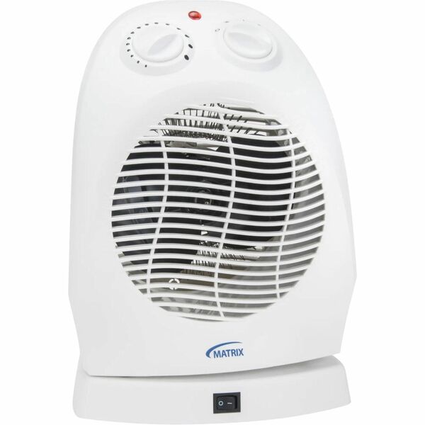 Matrix Portable Convection Heater, Fan, Electric, 5200 - Electric - 750.26 W to 1.52 kW - 2 x Heat Settings - 1500 W - 12.50 A - Oscillation - Portable - White