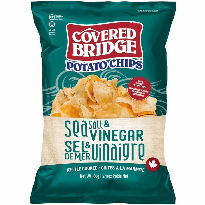 Covered Bridge Sea Salt & Vinegar Potato Chips - Sea Salt & Vinegar - 2.12 oz (60 g) - 24 Bag