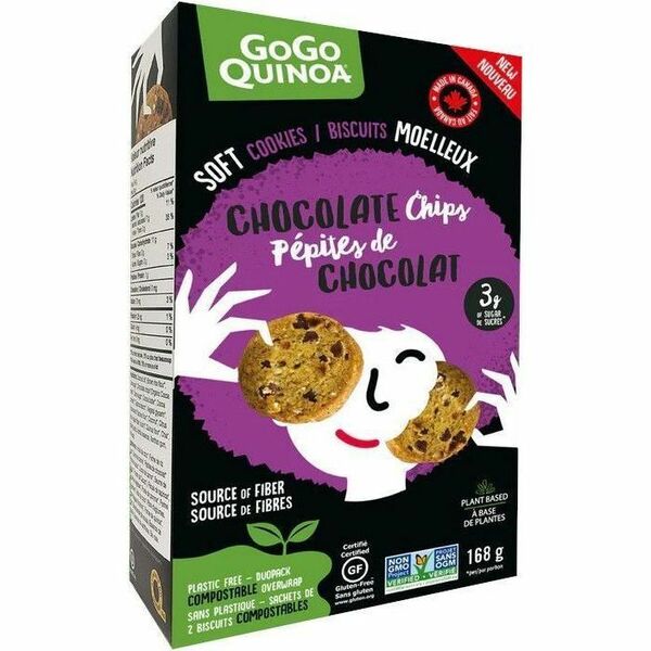 GoGo Quinoa Soft Cookies - Chocolate Chips - Gluten-free, Plant-based - Chocolate Chip - 5.93 oz (168 g) - 1 Each