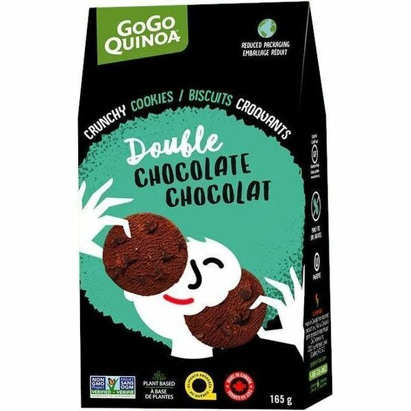 GoGo Quinoa Crunchy Cookies - Double Chocolate - Gluten-free, Plant-based - Chocolate - 5.82 oz (165 g) - 1 Each