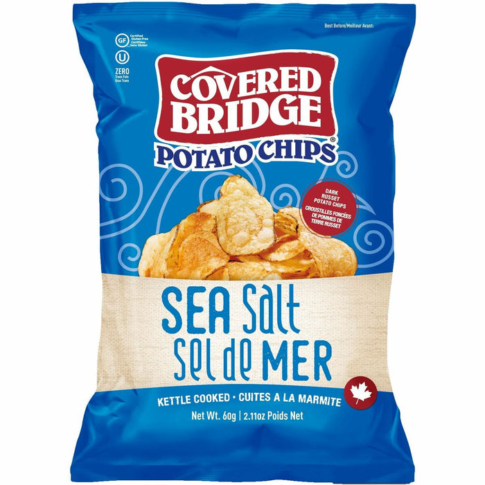 Covered Bridge Sea Salt Potato Chips - Sea Salt, Original - 2.12 oz (60 g) - 24 Bag