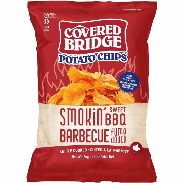 Covered Bridge Smokin Sweet BBQ Potato Chips - Smokin' Sweet BBQ - 2.12 oz (60 g) - 24 Bag