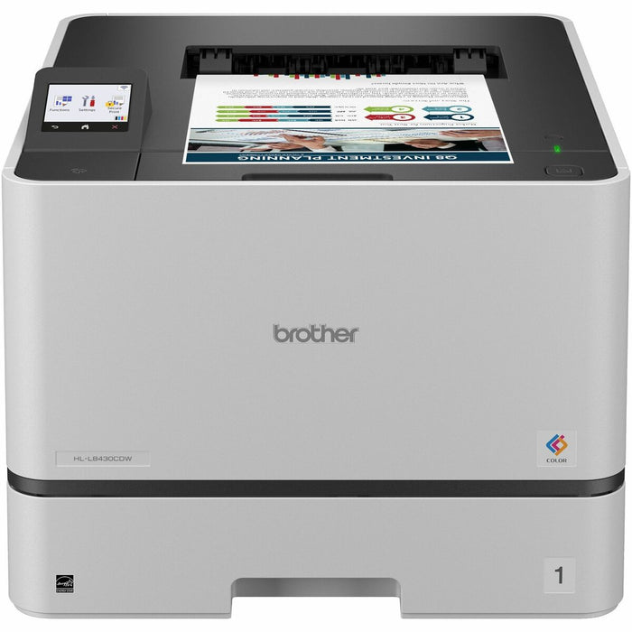 Brother HL-L8430CDW Wired/Wireless Laser Printer - Color - 33 ppm Mono / 33 ppm Color - 2400 x 600 dpi Print - Automatic Duplex Print - 250 Sheets Input - Ethernet - Wireless LAN - Apple AirPrint, Mopria, Brother Mobile Connect, Wi-Fi Direct - Plain Paper