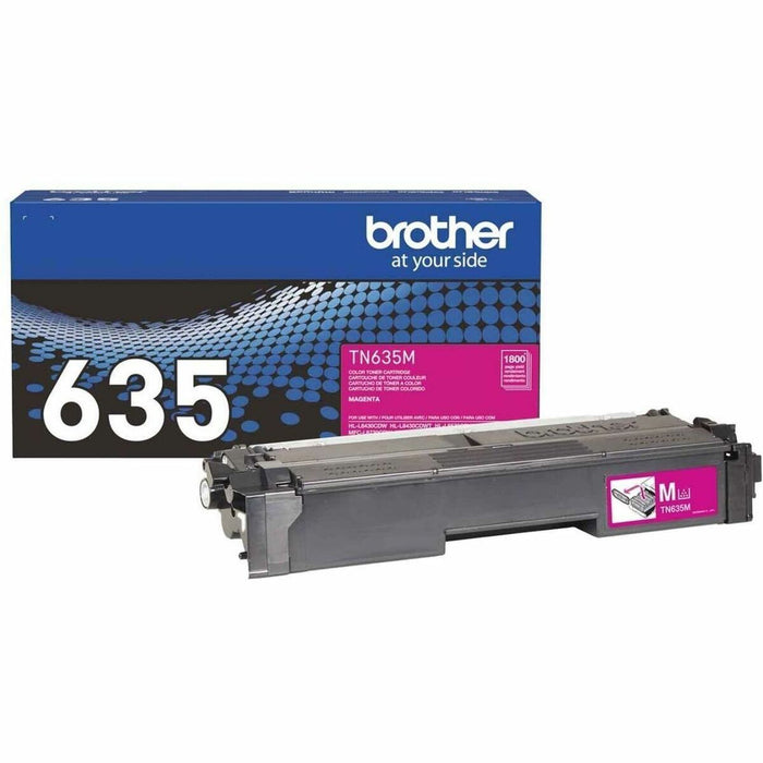 Brother TN635M Original Standard Yield Laser Toner Cartridge - Magenta - 1 Each - 1800 Pages