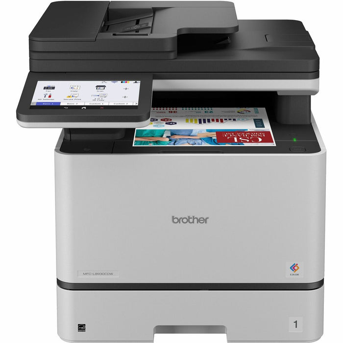 Brother MFC-L8930CDW Wired & Wireless Laser Multifunction Printer - Color - Black, White - Copier/Printer/Scanner - 33 ppm Mono/33 ppm Color Print - 2400 x 600 dpi Print - Automatic Duplex Print - Gigabit Ethernet - Wireless LAN - Apple AirPrint, Mopria,