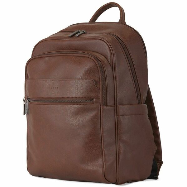 bugatti Palermo Carrying Case (Backpack) for 15.6" Notebook - Cognac - Vegan Leather Body - Shoulder Strap, Trolley Strap - 17" (431.80 mm) Height x 12.25" (311.15 mm) Width x 6" (152.40 mm) Depth - 1 Each
