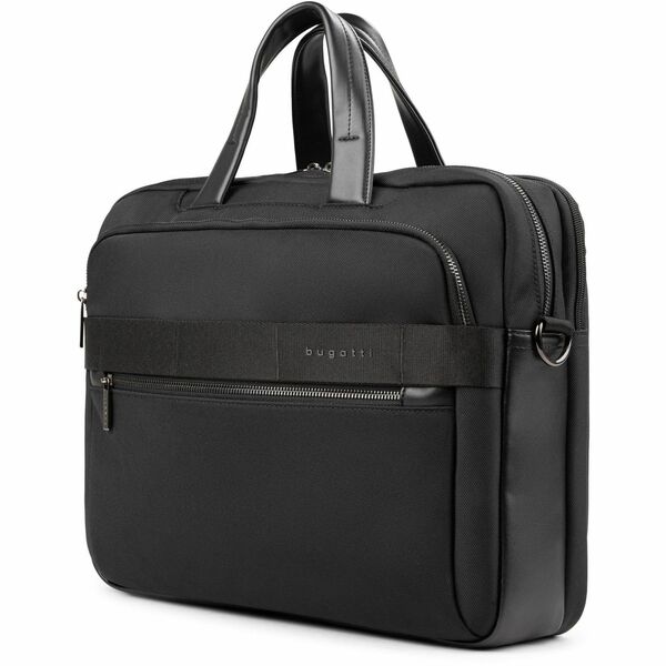bugatti Blake Carrying Case (Briefcase) for 15.6" Notebook - Black - RFID Resistant - Polyester, Polyurethane Body - Shoulder Strap, Trolley Strap - 11.75" (298.45 mm) Height x 15.75" (400.05 mm) Width x 4" (101.60 mm) Depth - 1 Each