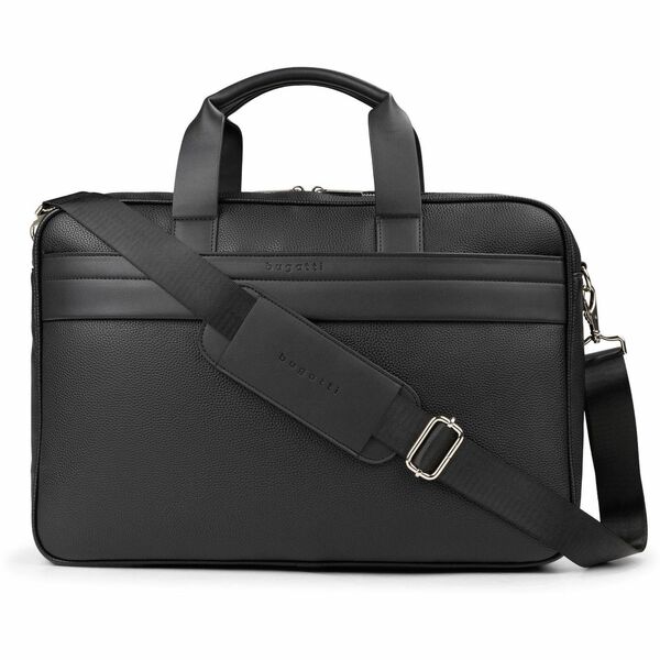 bugatti Manhattan Carrying Case (Briefcase) for 15.6" Notebook - Black - RFID Resistant - Synthetic Leather Body - Shoulder Strap, Trolley Strap - 12" (304.80 mm) Height x 17" (431.80 mm) Width x 4.25" (107.95 mm) Depth - 1 Each