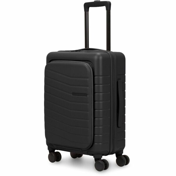 bugatti Munich Pro Travel/Luggage Case (Carry On) for 15" Travel - Black - Polyurethane, Acrylonitrile Butadiene Styrene (ABS), Polycarbonate Body - Telescoping Handle - 14.50" (368.30 mm) Width x 9" (228.60 mm) Depth - 1 Each