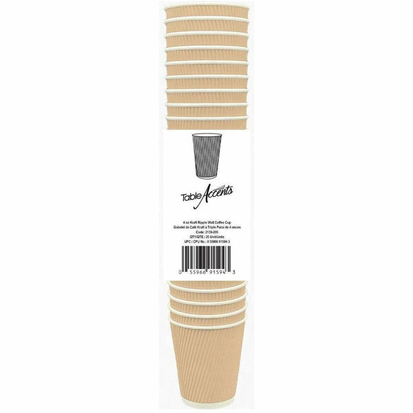 ERGA DISTRIBUTION Table Accents Cup - 118.29 mL - Paper - Coffee, Cold, Hot Drink, Coffee Shop, Restaurant, Cafeteria, Home - 25 / Box