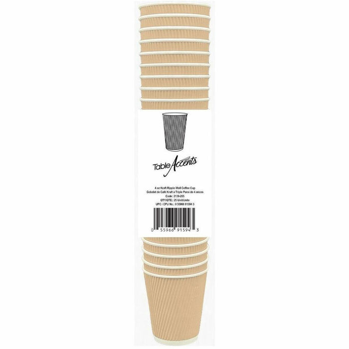 ERGA DISTRIBUTION Table Accents Cup - 118.29 mL - Paper - Coffee, Cold, Hot Drink, Coffee Shop, Restaurant, Cafeteria, Home - 25 / Box