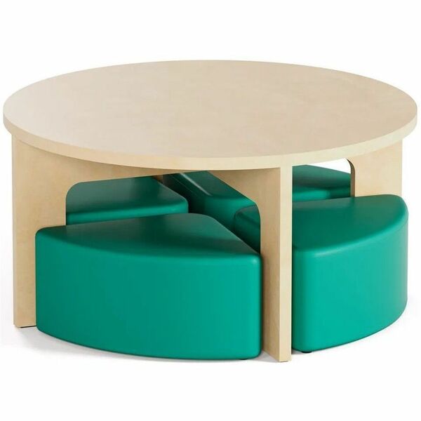 bloom Mini Huddl - 16" (406.40 mm) Height x 30" (762 mm) Diameter Table - Material: Nylon, Plywood, Polyurethane Foam - Sturdy, Fire Retardant, Upholstered, Phthalate-free, PVC-free, Floor Glide, CFC-free, Padded - For Education - 1 Each