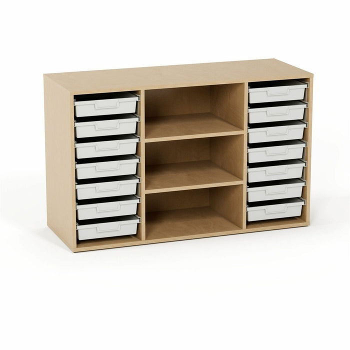 bloom Polar 14 Tray - 30" (762 mm) Height x 18" (457.20 mm) Width x 48" (1219.20 mm) Depth - Storage Space, Durable, Sturdy, Floor Glide, Shatter Proof - Natural Wood - Plywood, Plastic, Vinyl, Nylon - 1 Each