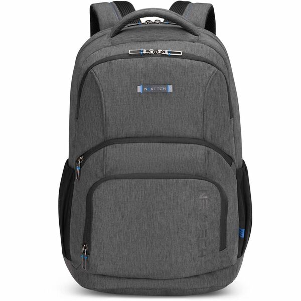 Nextech Carrying Case (Backpack) for 15.6" Notebook - Gray - Polyester Body - Shoulder Strap, Handle, Trolley Strap - 1 Each