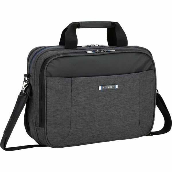 Nextech Carrying Case (Briefcase) for 15.6" Notebook - Gray - Handle, Shoulder Strap, Trolley Strap - 1 Each