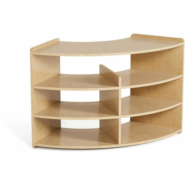 bloom Boreal Curve 3 - 30" (762 mm) Height x 18" (457.20 mm) Depth - Rounded Corner, Floor Glide - Natural Wood - Plywood, Vinyl, Nylon - 1 Each
