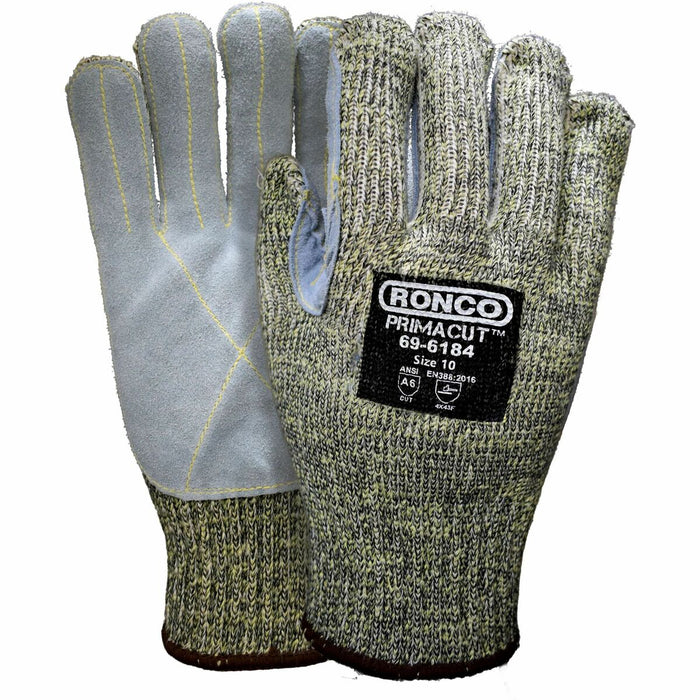 RONCO 7G Gloves - Small - Snag, Abrasion, Cut Protection - Leather Coating - Small Size - Fiber, Stainless Steel - Gray - Durable, Comfortable, Abrasion Resistant, Snag Resistant, Rugged, Reinforced Palm, Puncture Resistant - For Metal Handling, Heavy/Sha