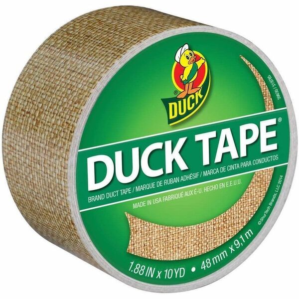 Duck Duct Tape - Burlap, 1.88 in. x 10 yd. - 10 yd (9.1 m) Length x 1.88" (47.8 mm) Width - For Wood, Vinyl, Plastic, Leather, Metal, Laminate, Indoor, Floor Marking - 1 Each