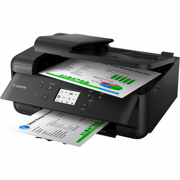 Canon PIXMA TR7620a Wired Inkjet Multifunction Printer - Color - Copier/Fax/Printer/Scanner - 15 ppm Mono/10 ppm Color Print - 4800 x 1200 dpi Print - 1200 x 2400 dpi Optical Scan - Ethernet - USB - For Plain Paper Print - 1 Each