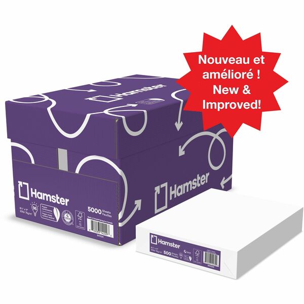 Hamster Multipurpose Carbon Neutral Paper - 96 Brightness - Letter - 8 1/2" (215.90 mm) x 11" (279.40 mm) - 20 lb (9071.85 g) Basis Weight - Carbon Neutral - 5000 / Box
