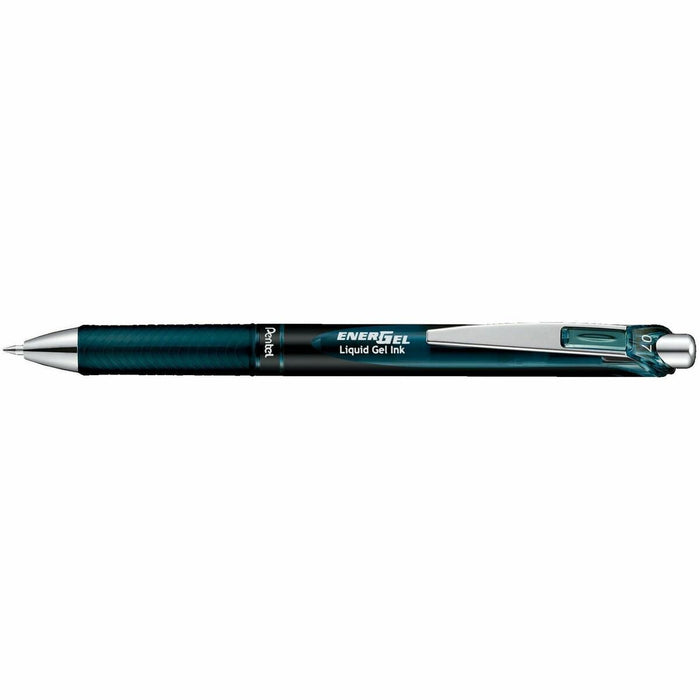 Pentel EnerGel Gel Pen - Refillable - Retractable - Indigo Ink - Liquid Gel Ink - Stainless Steel Barrel - Metal Tip - Office