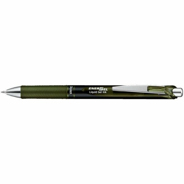 Pentel EnerGel Gel Pen - 0.35 mm (0.01") Pen Point - Refillable - Retractable - Bordeaux, Black Ink - Liquid Gel Ink - Stainless Steel Barrel - Metal Tip - Office