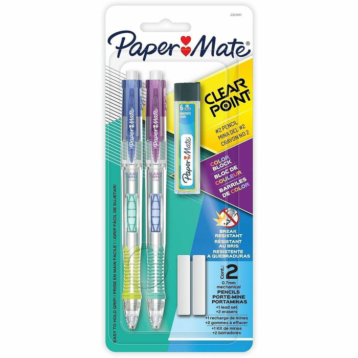 Paper Mate Clearpoint Mechanical Pencil - 0.7 mm (0.03") Lead - 2 / Pack