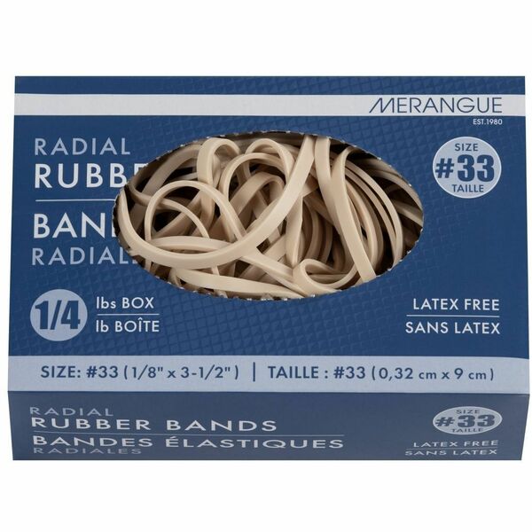 Merangue 1/4 Pound Box Size #33 Rubber Bands - Size: #33 - Latex-free - Rubber - Natural - 1 Each