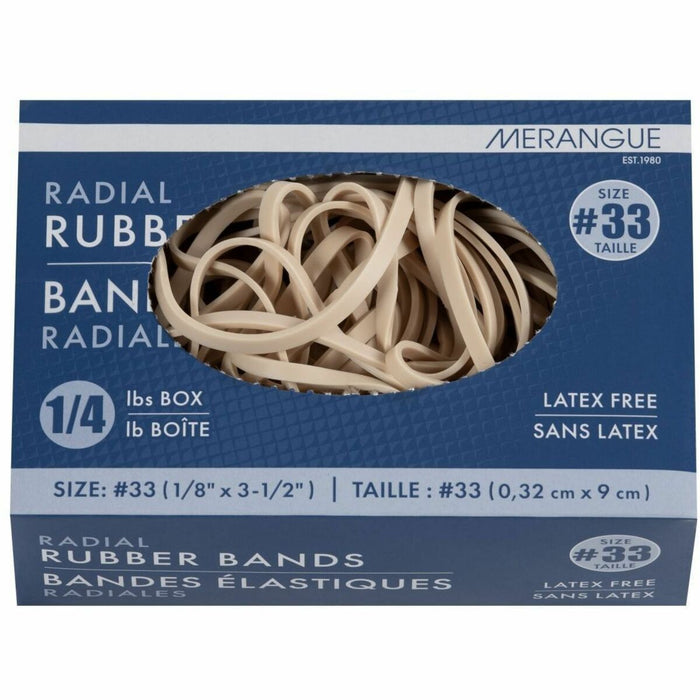Merangue 1/4 Pound Box Size #33 Rubber Bands - Size: #33 - Latex-free - Rubber - Natural - 1 Each