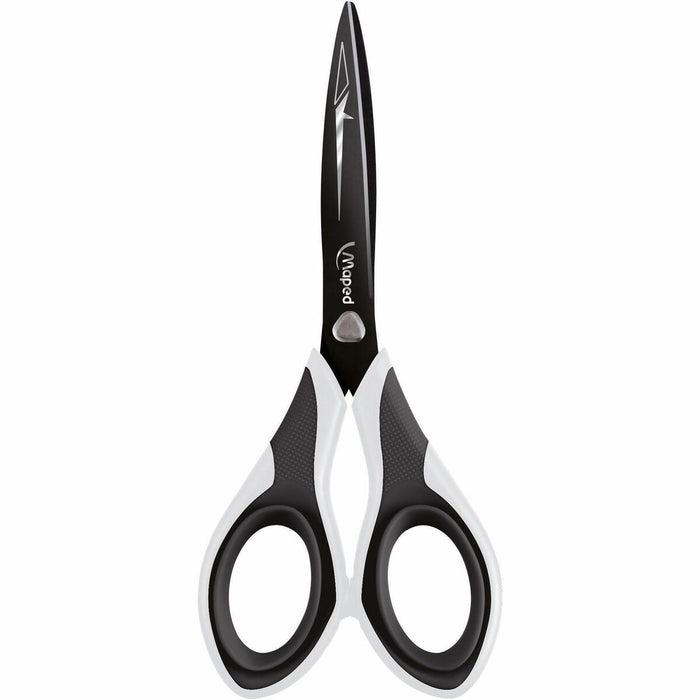 Maped Diamond Scissors - Adult - 6.69" (170 mm) Overall Length - Straight - Titanium Coated Steel - Straight Tip - Black - 1 Each