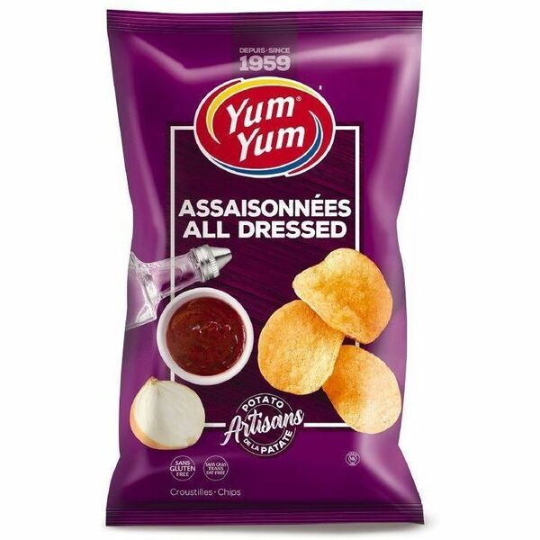 Yum Yum All Dressed Potato Chips - Trans Fat Free, Gluten-free - All Dressed - 1.34 oz (38 g) - 42 / Box