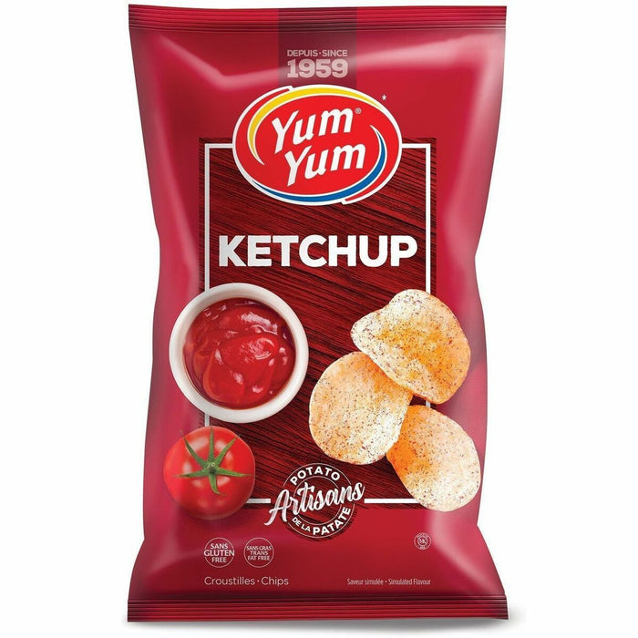 Yum Yum Ketchup Potato Chips - Trans Fat Free, Gluten-free - Ketchup - 1.34 oz (38 g) - 42 / Box