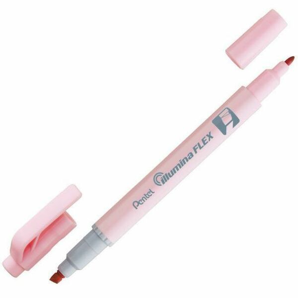 Pentel Illumina Flex Highlighter - Fine Bullet, Chisel Marker Point - Refillable - Pink Ink - Office, Home, Classroom - 1 Each