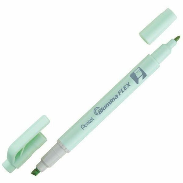 Pentel Illumina Flex Highlighter - Fine Bullet, Chisel Marker Point - Refillable - Green Ink - Office, Home, Classroom - 1 Each