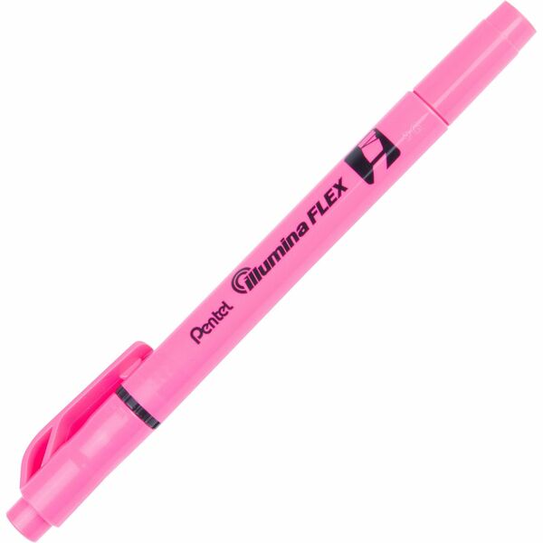 Pentel Illumina Flex Highlighter - Fine Bullet, Chisel Marker Point - Refillable - Pink Ink - 1 Each