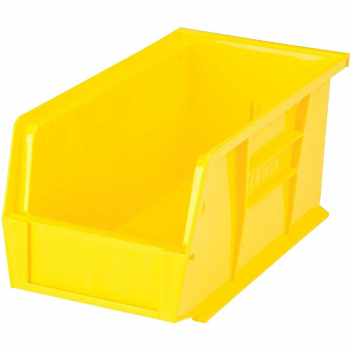 Quantum Storage Storage Bin - 5" (127 mm) Height x 5.5" (139.70 mm) Width x 10.9" (276.10 mm) Depth - Stackable - Stackable, Hanging Bar - Yellow - 1 Each